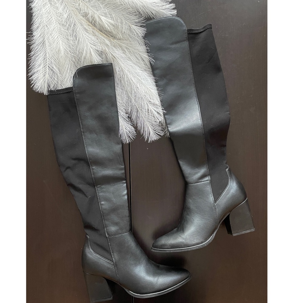 March Fisher Over the Knee Boots Black